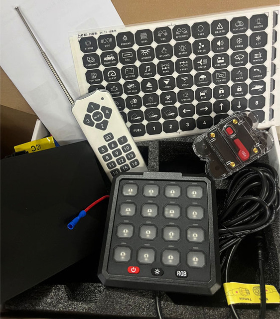 Multifunction Car Switch Panel 100A 16Gang RGB Led Panel Box Switch Panel for Car Truck Offroad ATV SUV