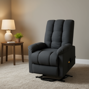 Grey Fabric Power Lift Recliner <b>Model</b> D0100HXR0HT Contemporary Design Metal Frame Padded Arms - Product Image 2