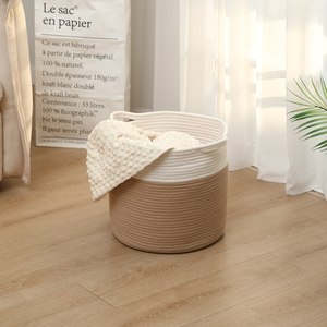 Cesta de Regalo Navideña Personalizada, Diseño Plegable Moderno, Contenedor de Almacenamiento de Tela Tejida a Mano para Libros y Revistas, Círculo de Cuerda de Algodón - Product Image 4