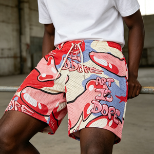 Shorts de basket-ball streetwear personnalisés de haute qualité 100 % polyester, vente en gros, shorts de sport vierges double couche unisexe en maille pour hommes - Product Image 1