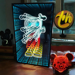 Custom Hot Sale Wall-Mounted 3D RGB Color Tunnel Mirror Sign, Infinity Mirror Outdoor Decor - Product Image 1