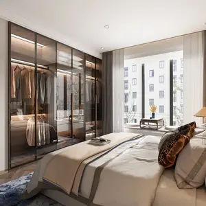 2024 yatak odası mobilyası modüler ahşap özel modern tasarım elbise odası dolaplar