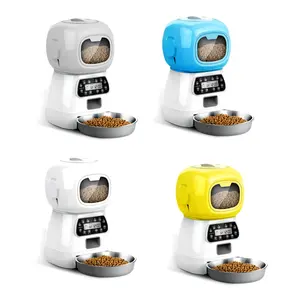 Robot dispensador de comida para perros y gatos, nuevo diseño, inteligente, 3.5L, 4 comidas, temporizador, reproducción automática de voz, Wifi, APP automática, alimentador de mascotas