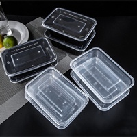 Contenants alimentaires en plastique jetables épais pour usage commercial et domestique, boîtes d'emballage transparentes multifonctions pour plats à emporter