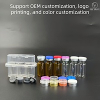 Boîte de rangement pour poudre lyophilisée 3 ml à 3 compartiments, écologique, inviolable, de haute qualité, kit de laboratoire, boîte en PP + flacon en verre + aluminium