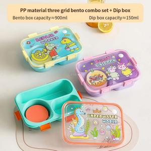 Lonchera <span class=keywords><strong>de</strong></span> Plástico <span class=keywords><strong>de</strong></span> Dibujos Animados <span class=keywords><strong>de</strong></span> 900 ml para Niños, Lonchera Bento Económica Libre <span class=keywords><strong>de</strong></span> BPA con Cubiertos, Lonchera Portátil para <span class=keywords><strong>Microondas</strong></span> para la Escuela - Product Image 3