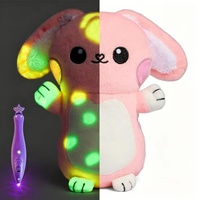 Peluche douce Glow Baby, quatre personnages au choix, mini lampe torche UV incluse, peluche fluorescente lumineuse, jouet sensoriel original