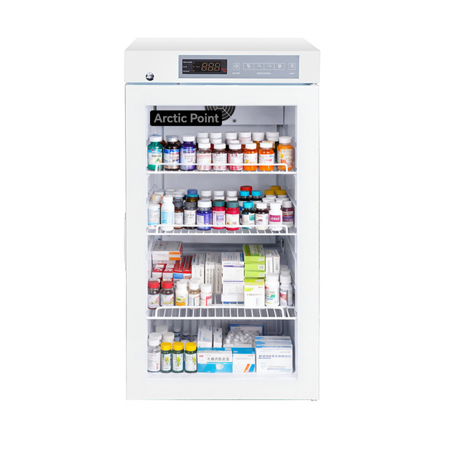 Convenience Lab Refrigerator Medical Storage Fridge 3.53 Cu Ft Vaccine Refrigerator Glass Door Medical Refrigerator