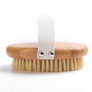 Pinceau de douche pour peau sèche ou humide Brosse de bain pour corps noir avec poils de sanglier doux Acheter une peau sèche de marque privée Vente en gros - Product Image 5