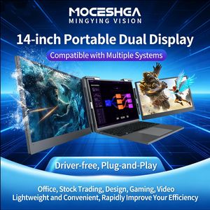 Pantalla portátil de 14 pulgadas para negocios, con pantalla dividida para trading de acciones. - Product Image 2