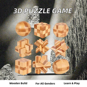 남여 공용 3D 실린더 브레인 티저 클래식 우드 탱그램 퍼즐 세트 가정용 마법 교육용 IQ 테스트 아버지의 날 선물 - Product Image 2