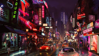 Papier peint mural imperméable avec vue nocturne de rue, idéal pour chambre moderne et usage extérieur, pour mur de fond de bar et tissu mural