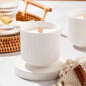 Recipientes de Cerámica Mate para Velas, con Logotipo Personalizado, de Lujo, para Bodas, Recipientes Cilíndricos para Velas Aromáticas - Product Image 3