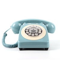Téléphone Livre d'Or Audio Bleu Style Britannique à Boutons Poussoirs pour Mariages et Événements