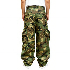 Pantaloni Cargo da Uomo con Stampa Mimetica, Gamba Larga, Multi-tasca, Abbigliamento Streetwear Premium Rainbow Spray - Product Image 3