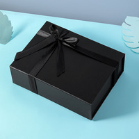 Caja de Regalo Plegable de una Pieza con Lazo, Caja de Regalo de Cartón Simple de Color Sólido para Cumpleaños, Venta al por Mayor