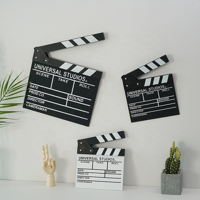 New Black White Retro Creative Movie Field Decoration Ornaments Clapperboard Decor Home Director Board Wedding Photography Props