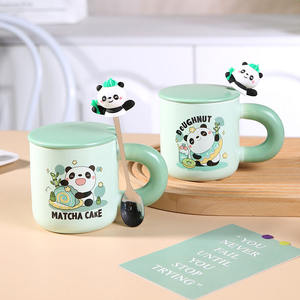 Solhui <span class=keywords><strong>pas</strong></span> <span class=keywords><strong>cher</strong></span> coréen mignon drôle tasse en céramique dessin animé panda tasse avec couvercle cuillère - Product Image 4