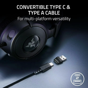 Auriculares para Juegos con Cable Razer Kraken V4 X, Controladores de 40 mm, Micrófono Dinámico Cardioide, Almohadillas de Espuma Viscoelástica, Cable Tipo C y Tipo PC para Mac, PS5 - Product Image 5