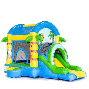 China Small Inflatable Bouncy Castle With Slide Inflatable Castle Slide Combo For Kids