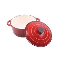 Ensemble de 4 casseroles en fonte émaillée antiadhésive avec doubles poignées, compatibles lave-vaisselle et four, poignées en acier, écologiques, nouveau style chinois