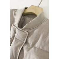 Veste courte décontractée en duvet de canard blanc 90% avec cordon de serrage à la taille, col baseball personnalisé en polyester/duvet