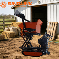 TDH500BFL Dumper chenillé tout-en-un 500 kg avec nacelle élévatrice à ciseaux et chargeur frontal pour projets de construction complexes en verger