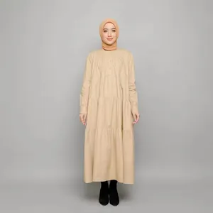 Hàng Mới Về Váy Dài Xếp Li Màu Trơn Với Cho Nữ Quần Áo Thổ Nhĩ Kỳ Abaya Hồi Giáo Nhiều Màu Cho Phù Dâu Jakarta