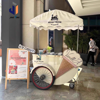 Chariot réfrigéré manuel pour glaces, jus et snacks – Idéal pour la plage