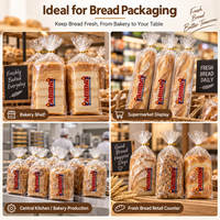 Sac à pain en BOPP micro-perforé respirant et résistant à l'humidité de haute qualité pour l'emballage de boulangerie, vente en gros
