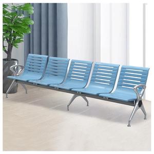 Silla de espera Bao Xian de 3 plazas, azul, con reposabrazos, para uso público en aeropuertos, hospitales, bancos y estaciones. - Product Image 4