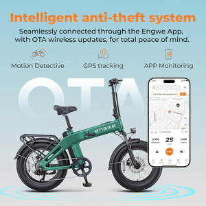 Bicicleta Eléctrica Plegable Moscow Stock con Neumáticos de 20"x 4.0, <span class=keywords><strong>750W</strong></span>, Desbloqueo sin Llave, IoT Antirrobo - Product Image 3