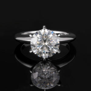 Anillo de Compromiso y Matrimonio de Oro Real de 18K y 14K con Diamante Redondo Cultivado en Laboratorio con Certificado IGI, HPHT CVD, 1CT 2CT 3 Quilates, para Mujer - Product Image 4