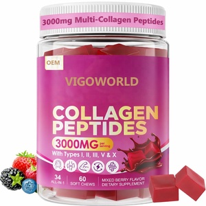 Gomitas de Colágeno Múltiple 3000mg con Biotina, Vitamina C y E, Péptidos Hidrolizados Tipo I, II, III, V, <span class=keywords><strong>X</strong></span>, Suplemento para el Bienestar de la Piel, Cabello y Uñas - Product Image 1