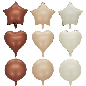 Conjunto de globos de papel de aluminio con forma de estrella y corazón marrón, Decoración Retro para fiesta nupcial, Baby Shower, cumpleaños, boda, San Valentín - Product Image 1