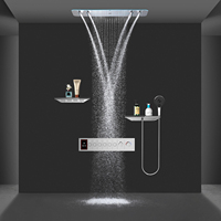 Système de douche intelligent à effet pluie et cascade pour salle de bain, avec LED au plafond 900*300 MM et mitigeur thermostatique numérique