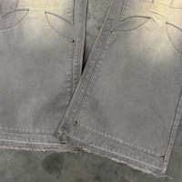 Jean baggy vintage délavé avec patchs aux genoux, coupe large, style streetwear, effet usé |   Personnalisé de haute qualité