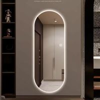 Espejo Inteligente LED de Cuerpo Entero, Antirrotura, HD de 5mm, con Desempañador y Pantalla de Temperatura, para Montar en la Pared, para Sala de Estar, Tendencia 2025