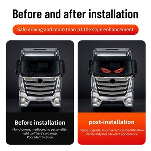 ملصق سيارة عين الشيطان LED مصابيح أمامية وخلفية زجاجية واجهة USB ديناميكية شاشة لاسلكية لشاحنة السيارة - Product Image 5