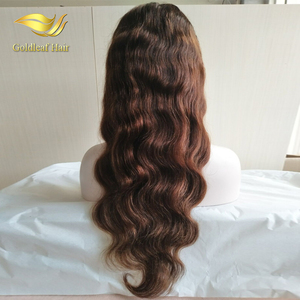 Phụ Nữ Thời Trang Màu Tóc Giả Tóc Con Người Trinh Nữ Brazil Mật Ong Tóc Vàng Đầy Đủ Ren Tóc Giả Với Chân Tóc Tự Nhiên - Product Image 4