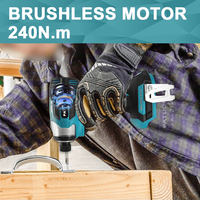 Perceuse-visseuse électrique sans balais 5 vitesses 1/4'' sans fil, visseuse à chocs portative, outils électriques pour batterie 18V, fabriqué en Chine