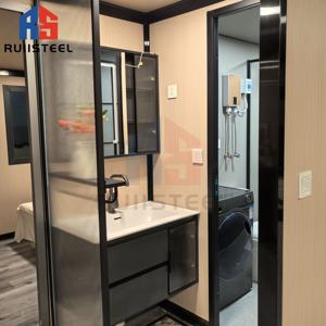 फोल्डेबल फ्लैट पैक स्टील फ्रेम 3 बेडरूम 2 मंजिला 2 मंजिला डुप्लेक्स ग्लास खिड़कियां अलग रहने योग्य कंटेनर घर - Product Image 6