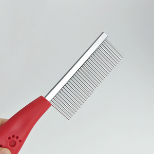 Peine para el cuidado de mascotas, doble fila, rojo, portátil, para gatos, perros, cuidado del pelo esponjoso - Product Image 2