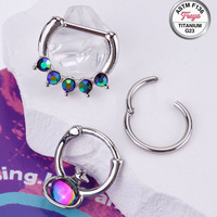 Bijou de piercing de nez en diamant pour femme, en acier inoxydable, avec cœur rose, boucle d'oreille pendante tendance, bijou de corps punk labret