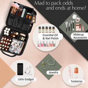 Travel Makeup <b>Bag</b> Portable Cosmetic <b>Bag</b> Makeup Artist <b>Bag</b> Leather Toiletry <b>Bags</b> <b>Make</b> <b>up</b> Brush Holder Storage - Product Image 2