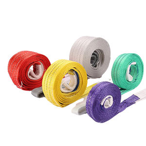 1T 2T 3T 4T 5T 6T 8T 10T 100% ポリエステルラウンド/フラットリフティングスリングポリエステルウェビングホイストリフティングベルトスリング - Product Image 3