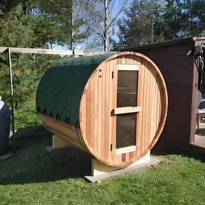 Massivholz 4-6 Personen Sauna raum im Freien Trocken dampfs auna Kit 40mm Hemlock <span class=keywords><strong>Barrel</strong></span> Red Cedar 6KW 9KW Herd - Product Image 3