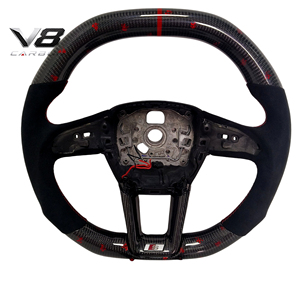 Volante de Fibra de Carbono Real Personalizado Estilo Deportivo de Carreras, Accesorios para Automóviles V8carbon para <span class=keywords><strong>A6</strong></span> C8 Avant <span class=keywords><strong>Allroad</strong></span>, Piezas de Auto Modificadas - Product Image 1