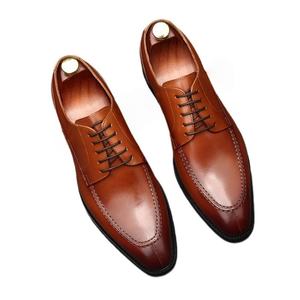 Chaussures plates décontractées et habillées pour hommes en cuir véritable respirant, légères, antidérapantes, idéales pour les affaires et les mariages en extérieur - Product Image 1