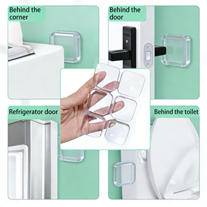 Wholesale 6 Pack Silicone Self Adhesive <strong>Door</strong> Stopper Wall Protector Anti-collision Bumper Guard Soft Rubber Wall Shield Sticker - Product Image 3
